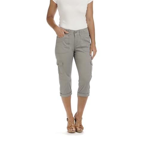 Lee Austyn Cargo-Caprihose für Damen, lockere Passform, mit Strickbund - Grau - 46 von Lee