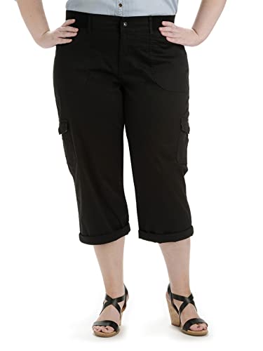 Lee Damen Übergröße Relaxed Fit Austyn Knit Waist Cargo Capri Hose, Schwarz, 52 Mehr von Lee