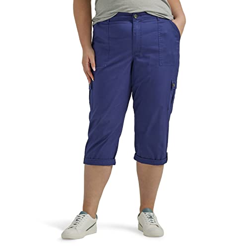 Lee Damen Übergröße Ultra Lux Comfort mit Flex-to-Go Cargo-Caprihose Hose, Mittelalterblau, 52 Mehr von Lee