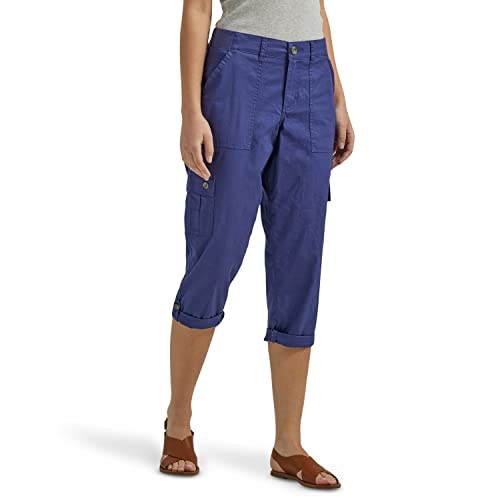 Lee Damen Flex-to-go Cargo-Caprihose, mittelhohe Taille, lockere Passform Hose, Mittelalterblau, 46 von Lee