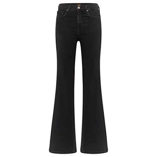 Lee Damen Foreverfit Flare Jeans, Black Avery, 42W / 33L EU von Lee