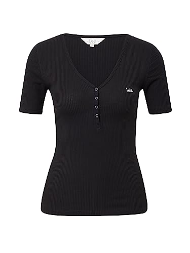 Lee Damen Henley T Shirt, Schwarz, M EU von Lee