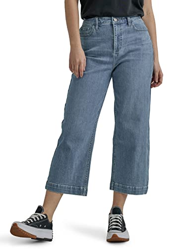 Lee Damen Legendäre Capri hoher Taille und weitem Bein Jeans, Richtige Beleuchtung, 50 von Lee