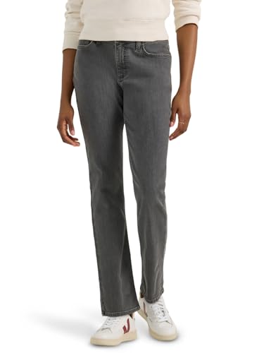 Lee Damen Legendary Mid Rise Straight Leg Jeans, Verwaschenes Schwarz, 48 von Lee