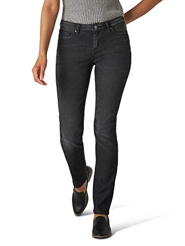 Lee Damen Legendary Regular Fit Straight Leg Jeans, Schwarz-Washed Black, 38 von Lee