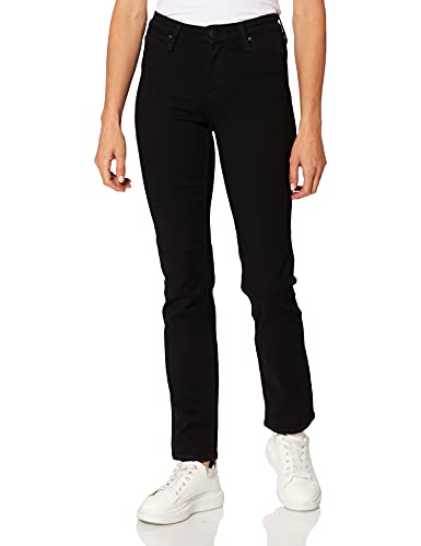 Lee Damen Marion Straight Jeans, BLACK RINSE, 27W x 31L von Lee