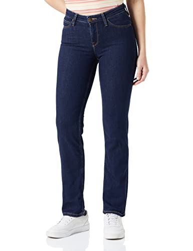 Lee Damen Marion Straight Jeans, SOLID Blue, W30 / L33 von Lee