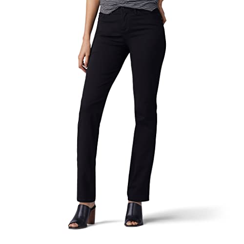 Lee Damen Motion Series Total Freedom Straight Leg Jeans, Schwarz, 44 Lang von Lee