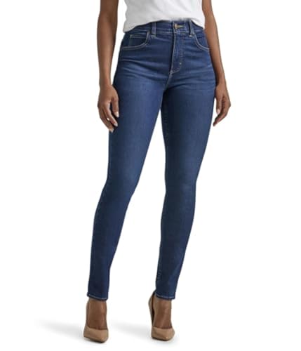 Lee Damen Petite Ultra Lux Comfort with Flex Motion High Rise Skinny Jeans, Deepest Dark, 50 Zierlich von Lee