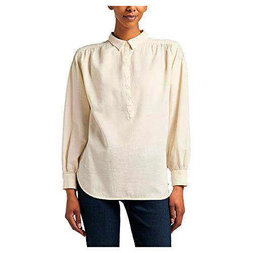 Lee Damen Pintucked Relaxed Blouse Shirt, Ecru, XL Große Größen EU von Lee