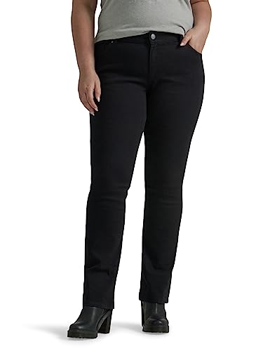 Lee Damen Plus Size Regular Fit Bootcut Jeans, schwarz, 48 Mehr Zierlich von Lee