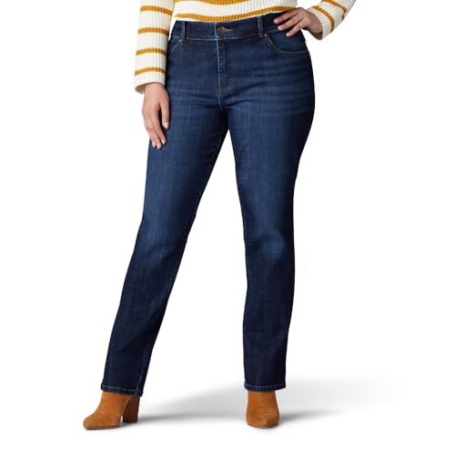 Lee Damen Plus Size Relaxed Fit Straight Leg Jeans, Bewitched, 22W von Lee
