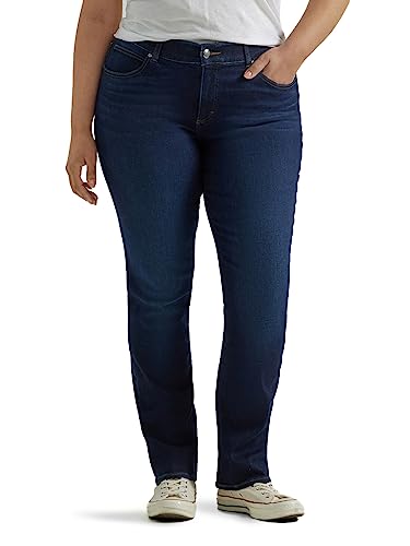Lee Damen Plus Size Ultra Lux Comfort with Flex Motion Straight Leg Jeans, Hauptnervenkitzel, 50 Mehr Lange von Lee