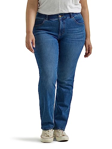 Lee Damen Plus Size Ultra Lux Comfort with Flex Motion Straight Leg Jeans, Kobaltglanz, 54 Mehr von Lee