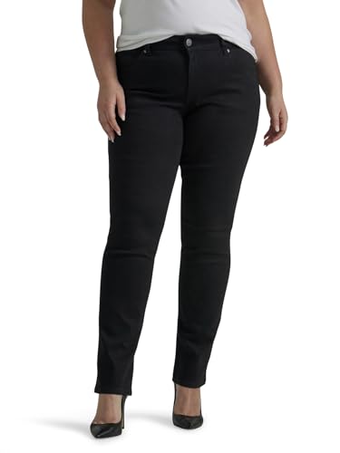 Lee Damen Regular Fit Straight Leg Jeans, Black, 54 DE Petite von Lee