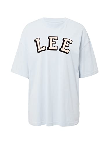 Lee Damen Relaxed Crew Neck T Shirt, Shy Blue, XL EU von Lee