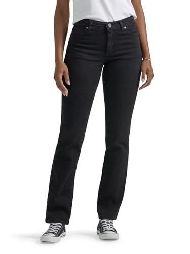 Lee Damen Relaxed Fit Straight Leg Jeans, Black Onyx, 46 Kurz von Lee