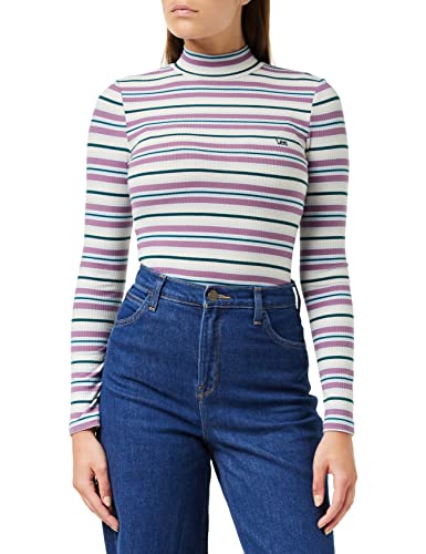 Lee Damen Ribbed Ls High Neck Shirt, Ecru, S EU von Lee