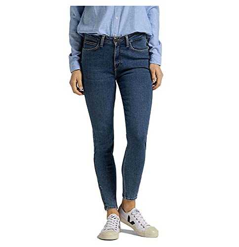 Lee Damen Scarlett HIGH Zip MID ELY Jeans, Blue, 26W / 31L von Lee