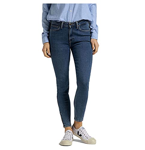 Lee Damen Scarlett HIGH Zip MID ELY Jeans, Blue, 29W / 33L von Lee