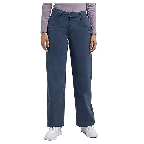 Lee Damen Straight Chino Pants, Blau, 33W / 33L EU von Lee