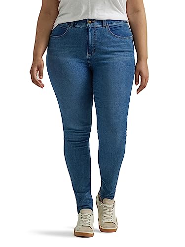 Lee Damen Übergröße Ultra Lux Comfort mit Flex Motion High Rise Skinny Jeans, Blaues Format, 54 Mehr Lange von Lee