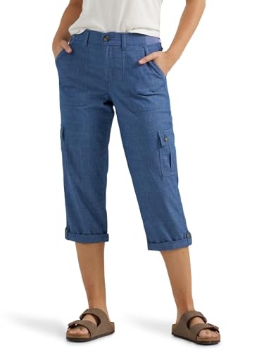 Lee Damen Ultra Lux Comfort mit Flex-to-Go Cargo-Caprihose, Chambray, 38 Lee Damen Ultra Lux Comfort mit Flex-to-Go Cargo-Caprihose, Chambray, 38 von Lee