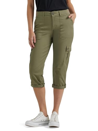 Lee Damen Ultra Lux Comfort mit Flex-to-Go Cargo-Caprihose, Grün (Deep Lichen Green), 40 von Lee