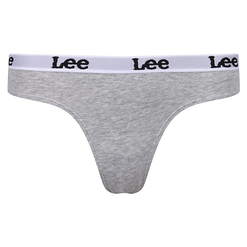 Lee Damen Womens Briefs in Black/White/Grey | Organic Cotton Soft Microfibre Waistband Boxershorts, Black/White/Grey Marl, von Lee