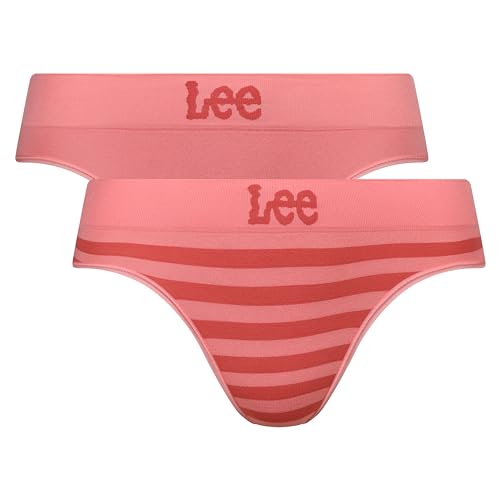 Lee Damen Womens Seamless Briefs in Pink/Stripes |Soft, Stretchy & Comfortable Underwear with Moisture Wicking Technology Boxershorts, Strawberry Ice/Stripe&Plain, von Lee