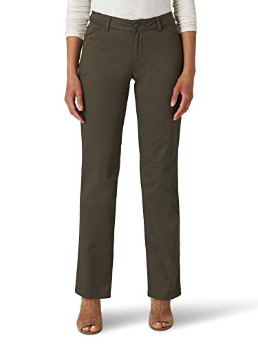 Lee Damen Faltenfreie, Lockere Passform, Gerades Bein Hose, Frontier Olive, 40 von Lee