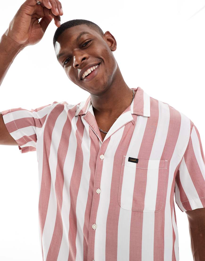 Lee - Freizeithemd in Creme gestreift mit lockerem Schnitt-Bunt von Lee