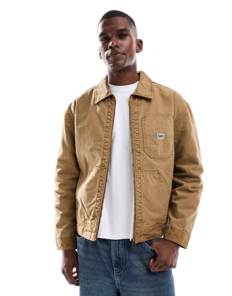 Lee - Gefütterte Jacke aus Canvas in Hellbraun im Workwear-Stil von Lee