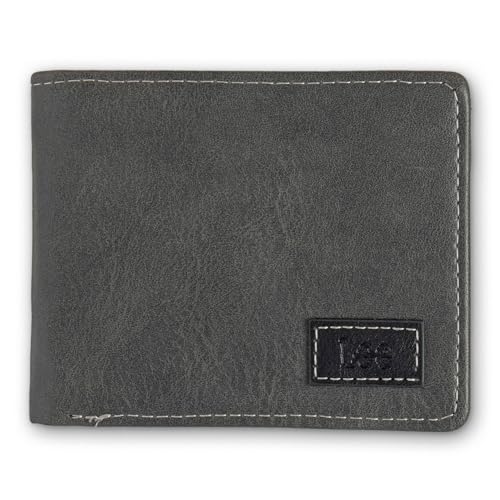 Lee Herren Bifold Wallet Slim Casual Everyday Minimalist Bargeld und Kartenhalter, GRAU von Lee