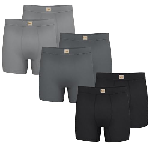Lee Herren-Boxershorts – weich kühlende Herren-Unterwäsche, feuchtigkeitsableitend, atmungsaktiv, Multipack, Light Grey Heather, Medium Grey Heather, Black Soot, X-Large Lee Herren-Boxershorts – weich kühlende Herren-Unterwäsche, feuchtigkeitsableitend, atmungsaktiv, Multipack, Light Grey Heather, Medium Grey Heather, Black Soot, X-Large von Lee