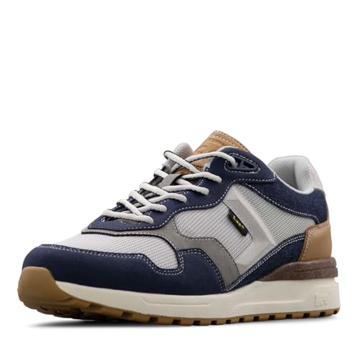 Lee Herren Damien Sneaker, Platinum/Midnight/Navy Denim, 47 EU von Lee