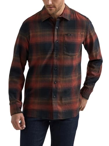 Lee Herren Extreme Motion Allzweck-Arbeitshemd, langärmelig, Sweet Maple Black Plaid, Klein von Lee