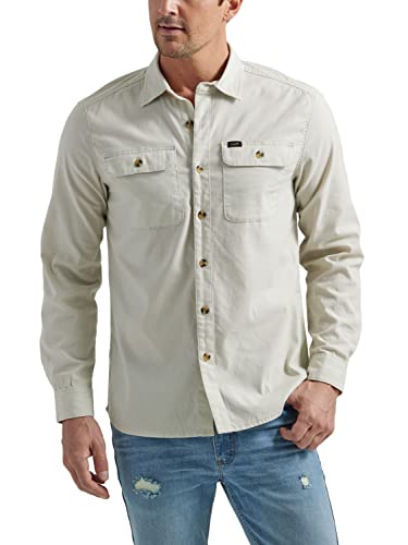 Lee Herren Extreme Motion Allzweck-Langarm-Arbeiterhemd, Obsidian-Grau, Mittel von Lee