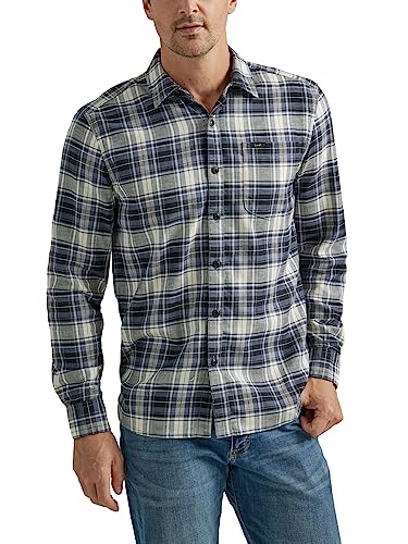 Lee Herren Extreme Motion Allzweck-Langarm-Arbeiterhemd, Union All Black Plaid, Klein von Lee
