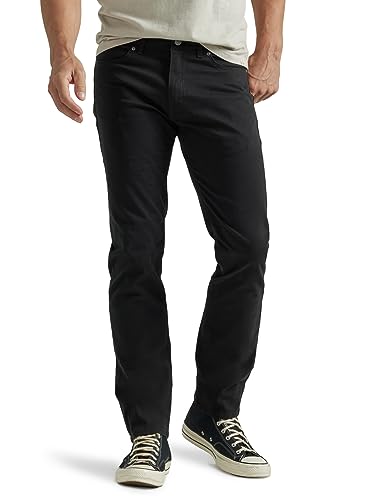 Lee Herren Extreme Motion Slim Straight Jeans, Schwarz, 38W / 30L von Lee