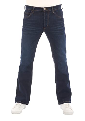 Lee Herren Jeans Bootcut Denver Hose Blau Jeanshose Männer Baumwolle Stretch Denim Blue w38, Farbe: Dark Blue Elko, Größe: 38W / 32L von Lee