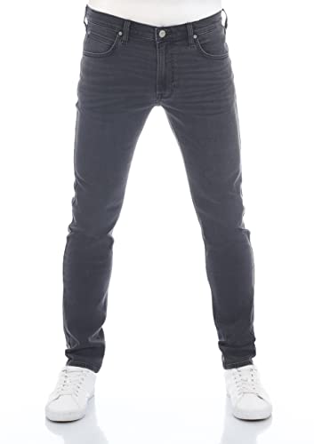 Lee Herren Jeans Luke Slim Fit Hose Grau Tapered Männer Jeanshose Baumwolle Denim Stretch Grey w38, Farbe: Dark Grey (LSS2PCQJ3), Größe: 38W / 32L von Lee