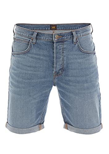 Lee Herren Jeans Short Regular Fit Kurze Stretch Shorts Baumwolle Bermuda Sommer Hose Blau w30, Größe:W 30, Farbe:Light (L73ESGWZ) von Lee