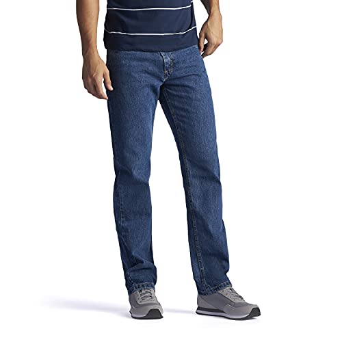 Lee Herren Regular Fit Straight Leg Jeans, Medium Stone, 40W / 30L von Lee