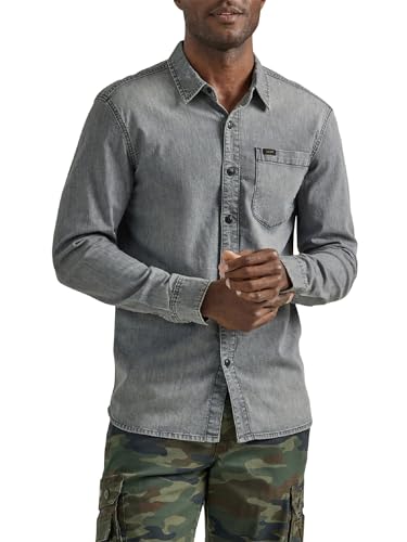 Lee Herren Langarmshirt, Grau Denim, XX-Large von Lee