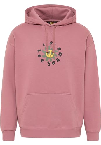 Lee Herren Loose Hooded Sweatshirt, Rosa, M von Lee