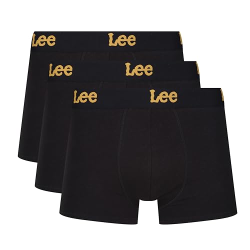 Lee Herren Men's Boxer Shorts in Black | Soft Touch Cotton Trunks Boxershorts, von Lee