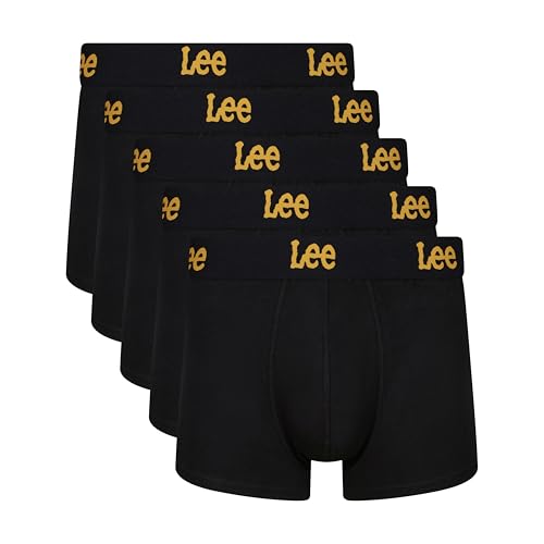 Lee Herren Men's Boxer Shorts in Black | Soft Touch Cotton Trunks Boxershorts, von Lee