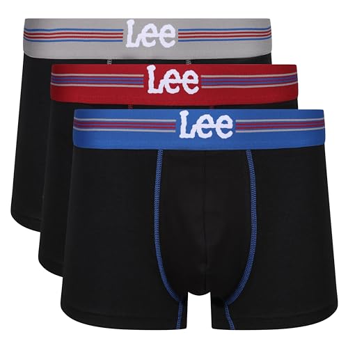 Lee Herren Men's Boxer Shorts in Black | Soft Touch Cotton Trunks Boxershorts, von Lee