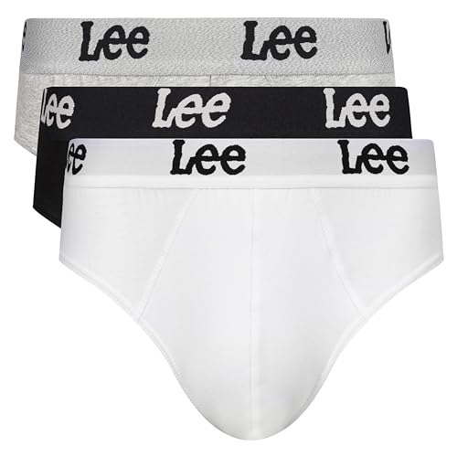 Lee Herren Men's Boxers Briefs in Black/White/Grey | Super Soft Touch Cotton Trunks Boxershorts, von Lee